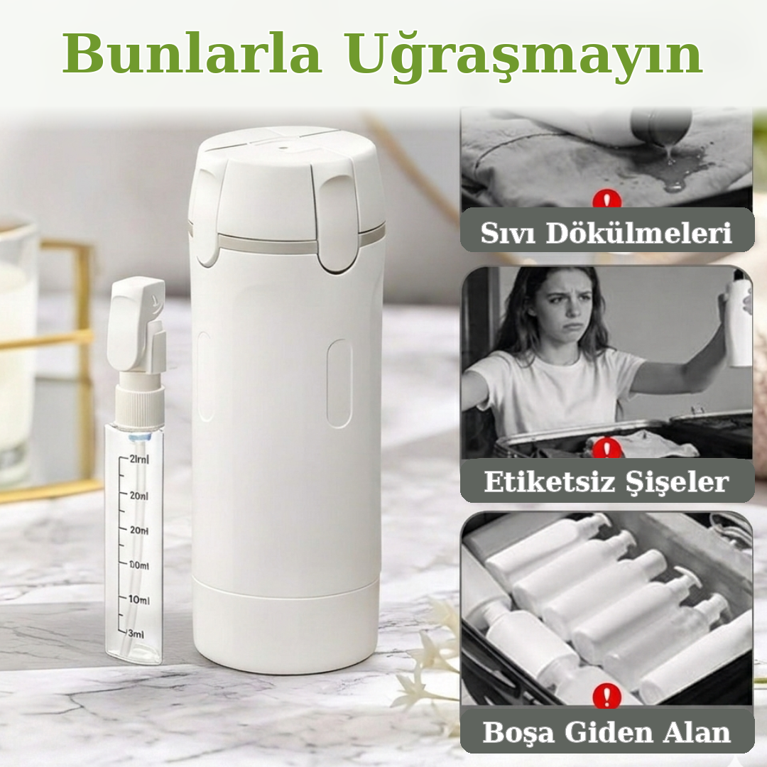 4 Hazneli Akıllı Seyahat Şişesi